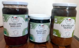 Les haricots rouges et lentilles vertes