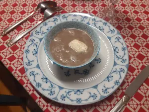Velouté chataignes champignons